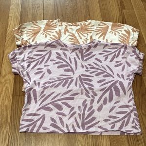 2 Zara puffed cuff palm shirt size 7